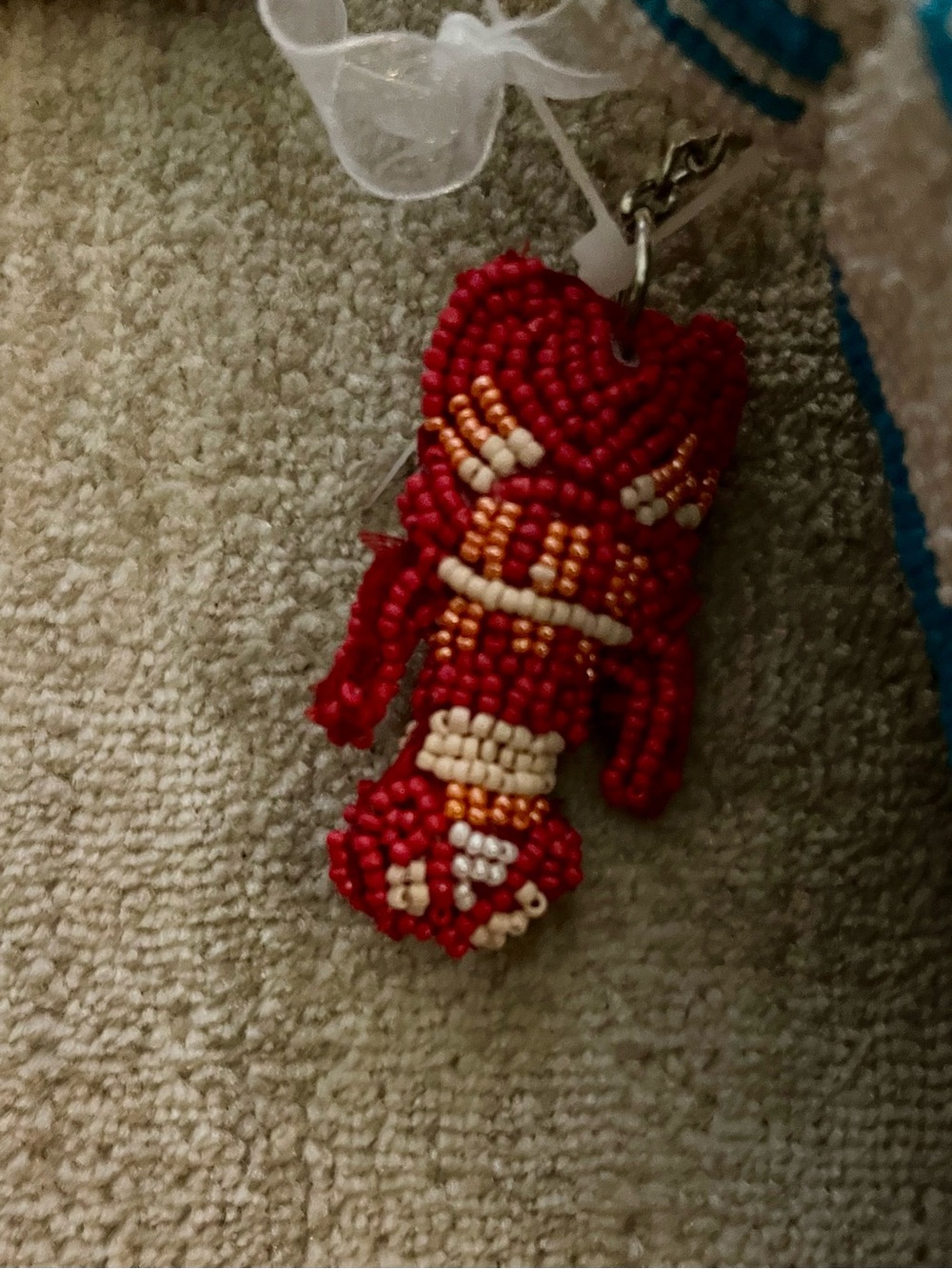 JUST RELEASED! 🦞Beaded Blue & White Striped Lobster Bag - Picture 3 of 4